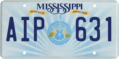 MS license plate AIP631