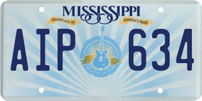 MS license plate AIP634