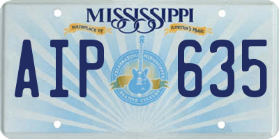 MS license plate AIP635