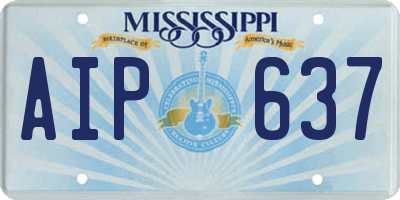 MS license plate AIP637