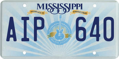 MS license plate AIP640