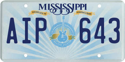 MS license plate AIP643