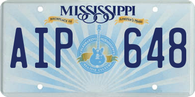 MS license plate AIP648