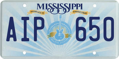 MS license plate AIP650