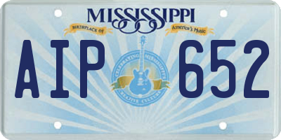 MS license plate AIP652