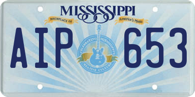 MS license plate AIP653