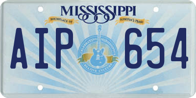 MS license plate AIP654
