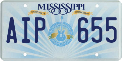 MS license plate AIP655