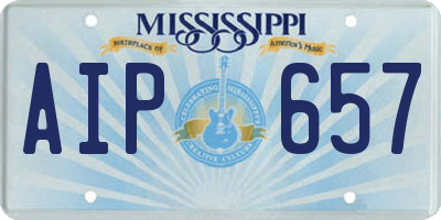 MS license plate AIP657