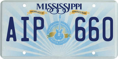 MS license plate AIP660