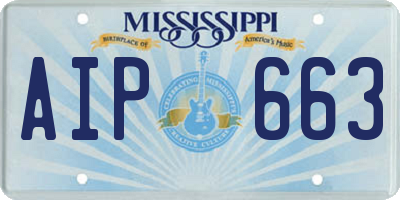 MS license plate AIP663