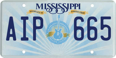 MS license plate AIP665