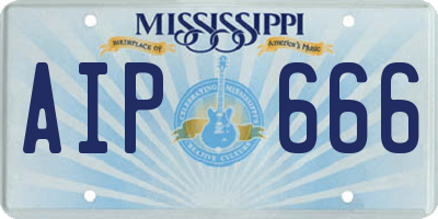 MS license plate AIP666