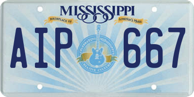 MS license plate AIP667