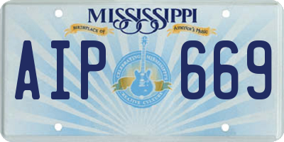 MS license plate AIP669