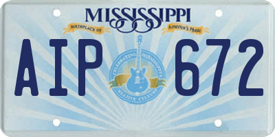MS license plate AIP672