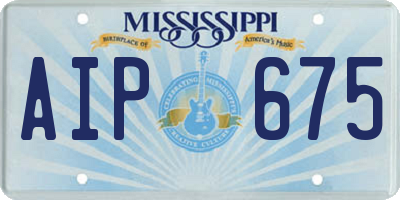 MS license plate AIP675