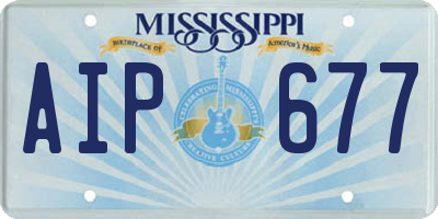 MS license plate AIP677