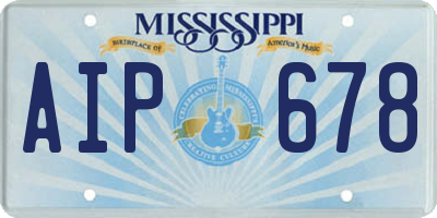MS license plate AIP678