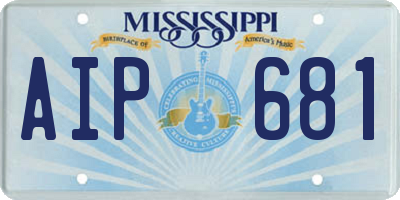 MS license plate AIP681