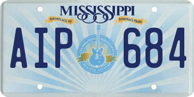 MS license plate AIP684