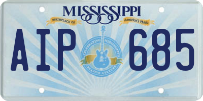MS license plate AIP685
