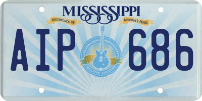 MS license plate AIP686