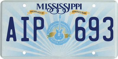 MS license plate AIP693