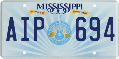 MS license plate AIP694