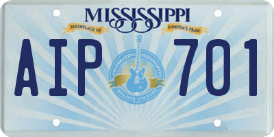 MS license plate AIP701