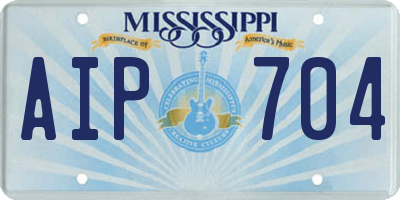MS license plate AIP704