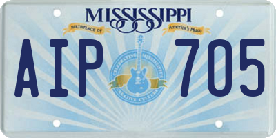 MS license plate AIP705