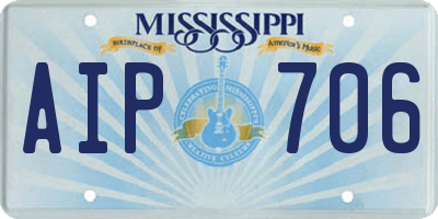 MS license plate AIP706