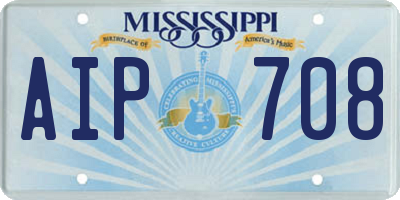 MS license plate AIP708