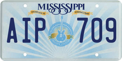 MS license plate AIP709