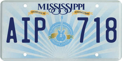 MS license plate AIP718