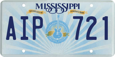 MS license plate AIP721