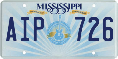 MS license plate AIP726