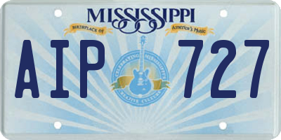 MS license plate AIP727
