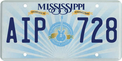 MS license plate AIP728