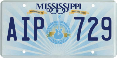 MS license plate AIP729
