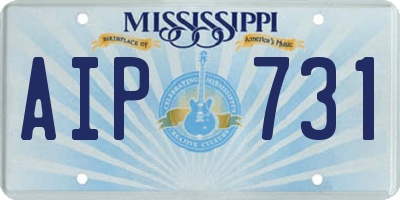 MS license plate AIP731