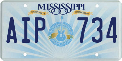 MS license plate AIP734