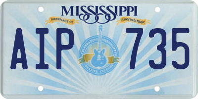 MS license plate AIP735