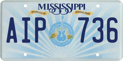MS license plate AIP736