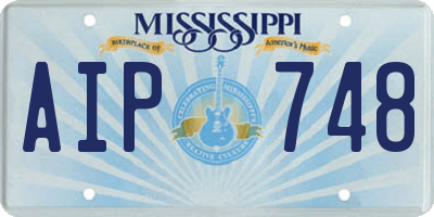 MS license plate AIP748
