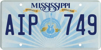 MS license plate AIP749