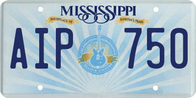 MS license plate AIP750