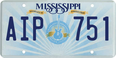 MS license plate AIP751