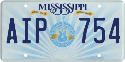 MS license plate AIP754